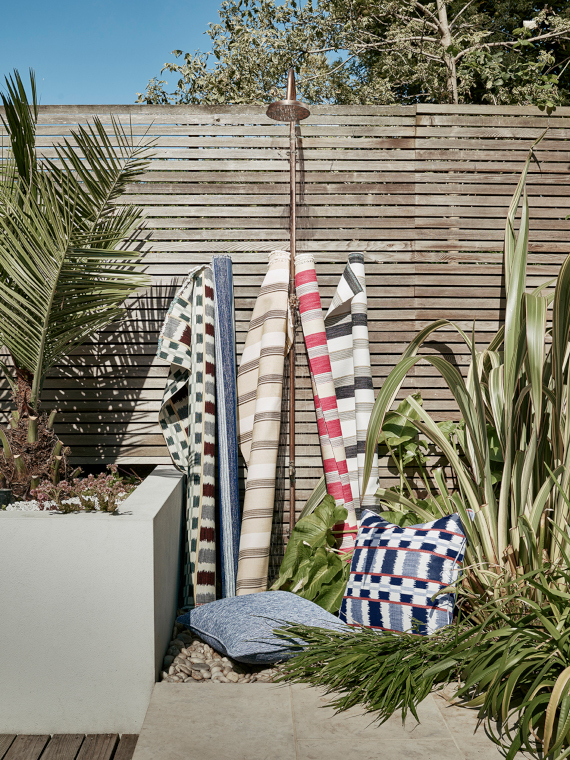 Outdoor fabrics from the Christopher Farr Perennials collection