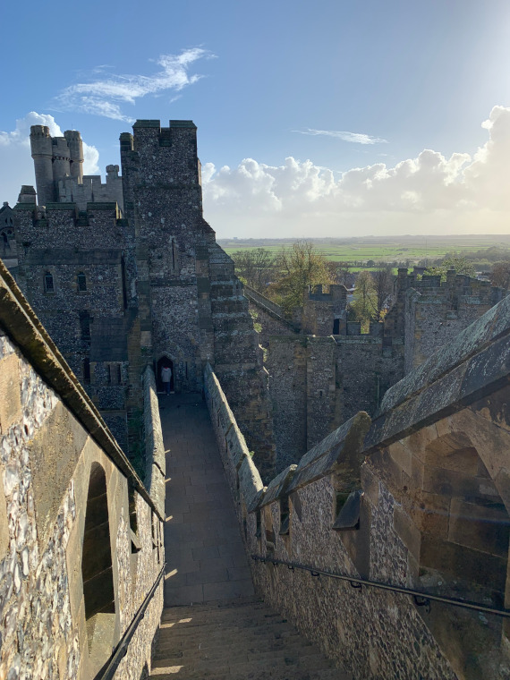 Views from the medieval ramparts at Arundel castle