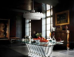Lalique table and lights