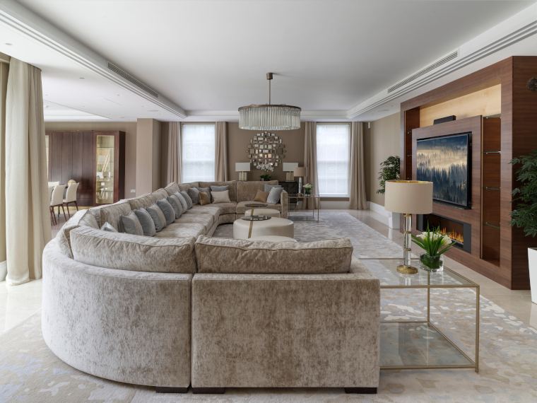 Living room demonstrating smart home technology