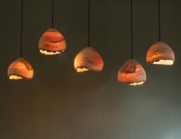 wood lampshades from Tamasine Osher